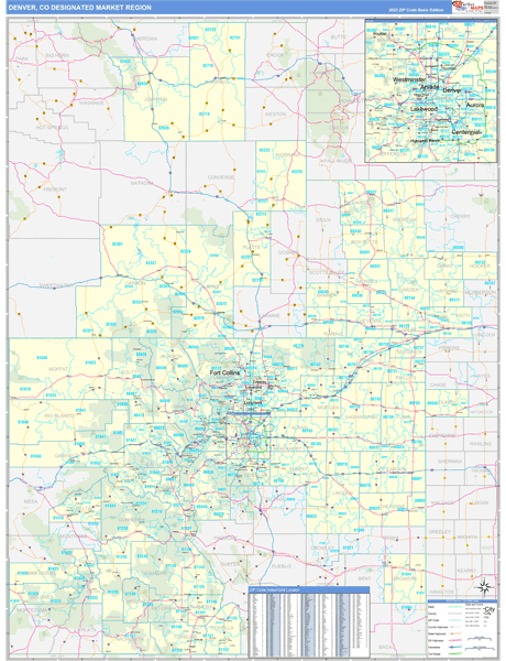 Denver Co Wall Map By Geonova Mapsales 7947