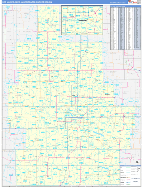 Des Moines-Ames DMR, IA Wall Map