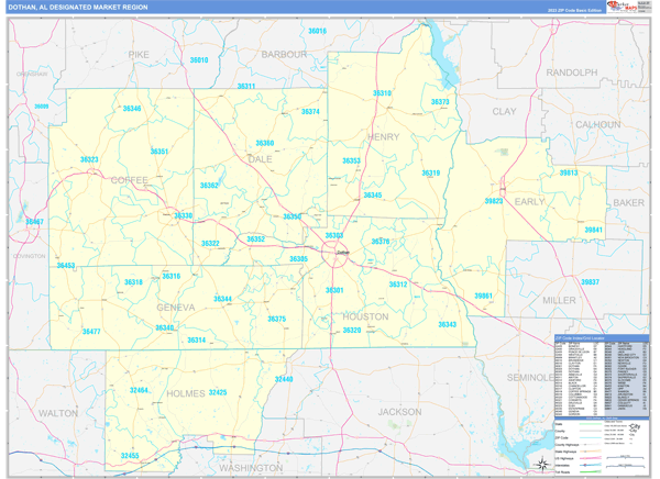 Dothan DMR, AL Wall Map