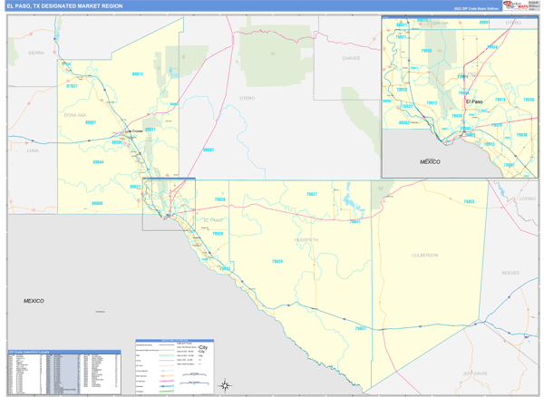 El Paso DMR, TX Wall Map