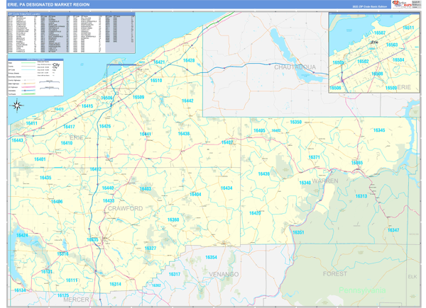 Erie DMR, PA Wall Map