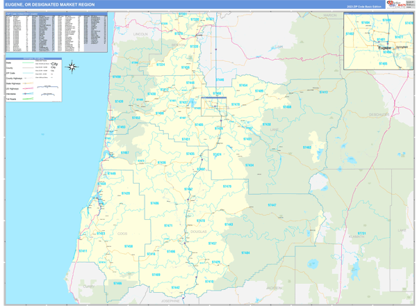 Eugene DMR, OR Wall Map
