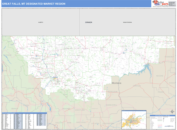 Great Falls DMR, MT Wall Map