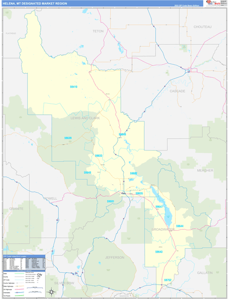 Helena DMR, MT Wall Map