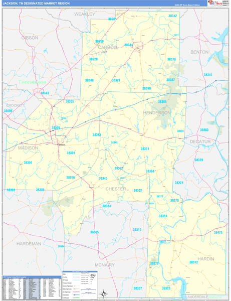 Jackson DMR, TN Wall Map