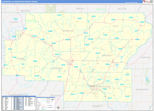 Jonesboro DMR, AR Wall Map