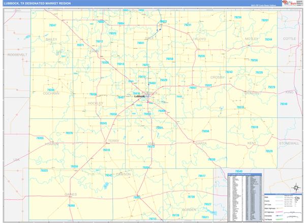 Lubbock DMR, TX Wall Map