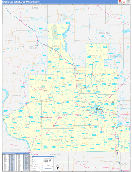 Madison DMR, WI Wall Map