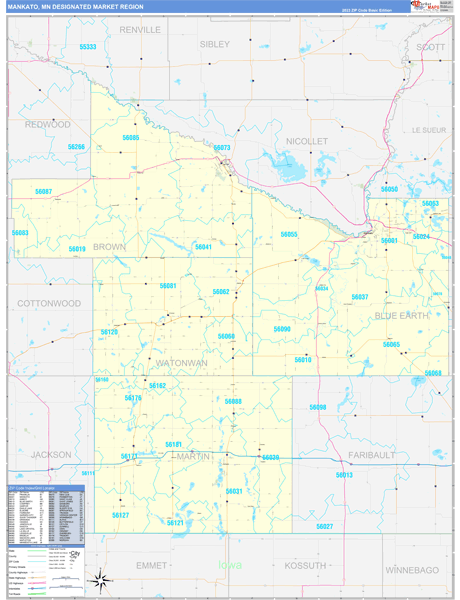 Mankato, MN DMR Wall Maps Basic Style