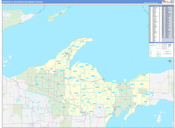 Marquette DMR, MI Wall Map