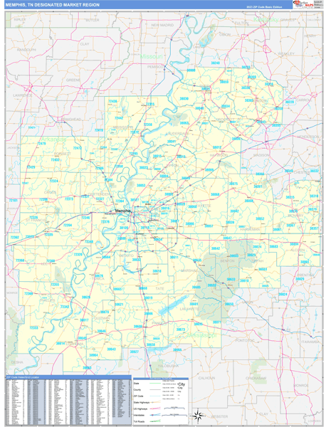 Memphis DMR, TN Wall Map