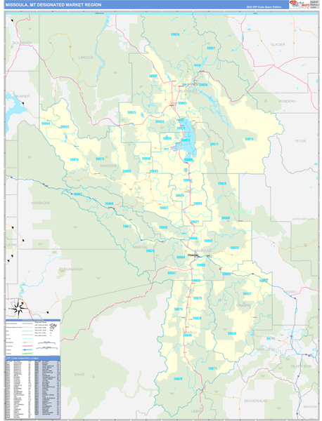 Missoula DMR, MT Wall Map