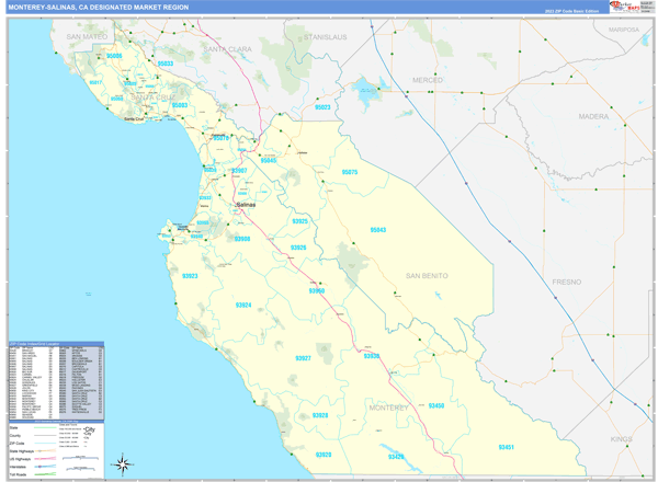 Monterey-Salinas DMR, CA Wall Map