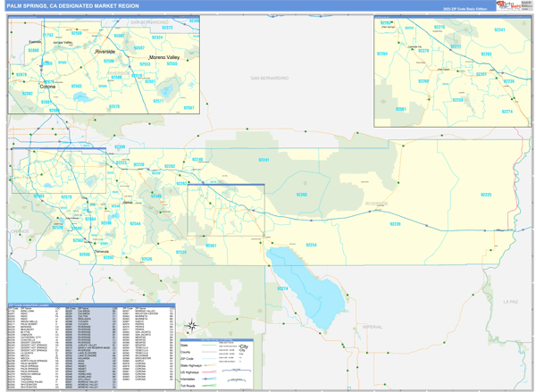 Palm Springs DMR, CA Wall Map