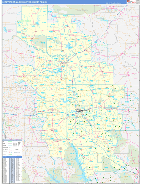 Shreveport DMR, LA Wall Map