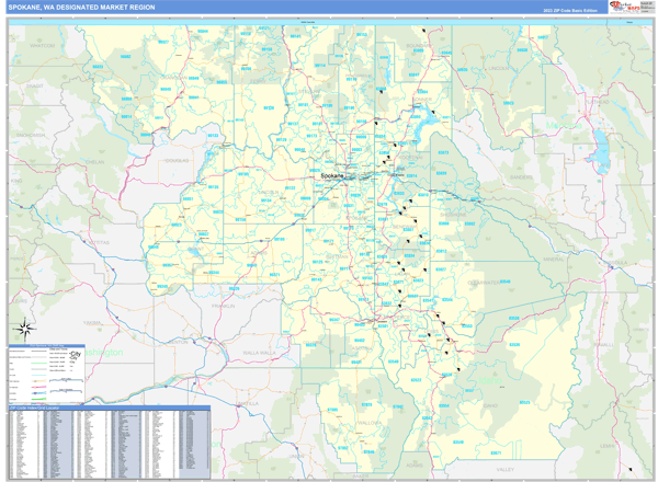 Spokane DMR, WA Wall Map