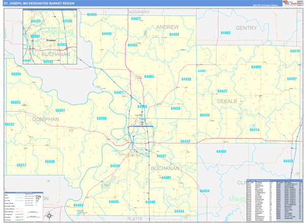 St. Joseph DMR, MO Wall Map
