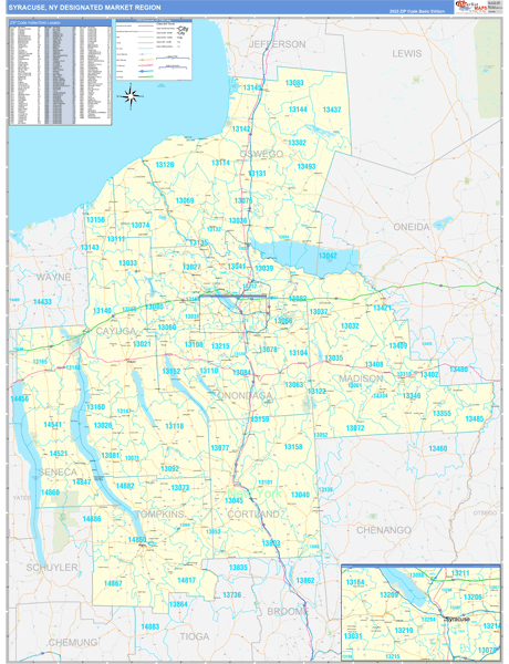 Syracuse DMR, NY Wall Map