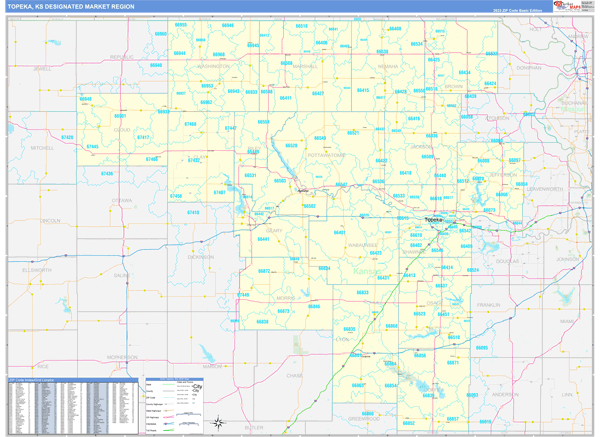 Topeka DMR, KS Wall Map