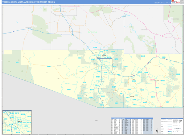 Tucson (Sierra Vista) DMR, AZ Wall Map