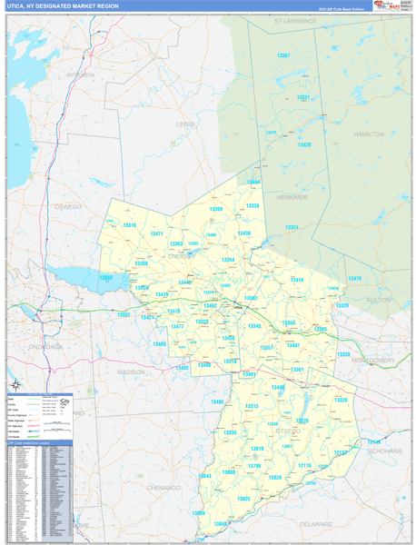 Utica DMR, NY Wall Map