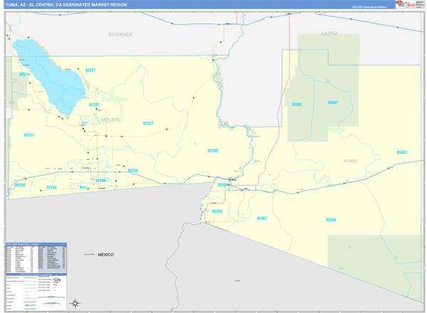 Yuma-El Centro DMR, AZ Wall Map