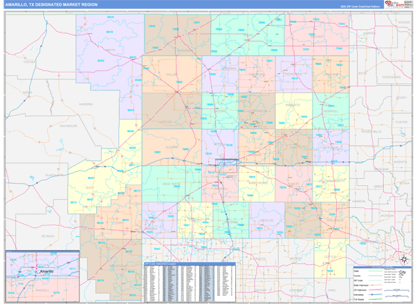 Amarillo DMR, TX Wall Map