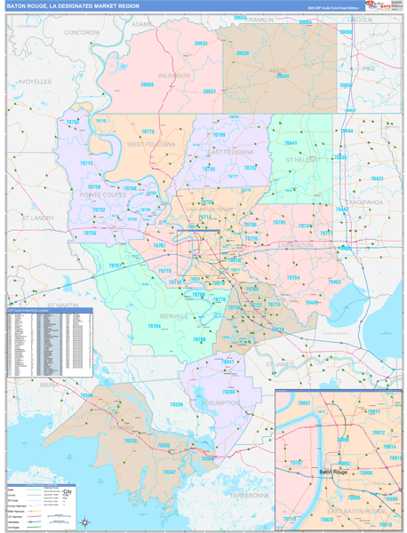 Baton Rouge DMR, LA Wall Map