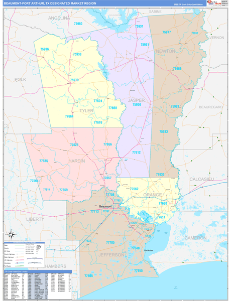 Beaumont-Port Arthur DMR, TX Wall Map