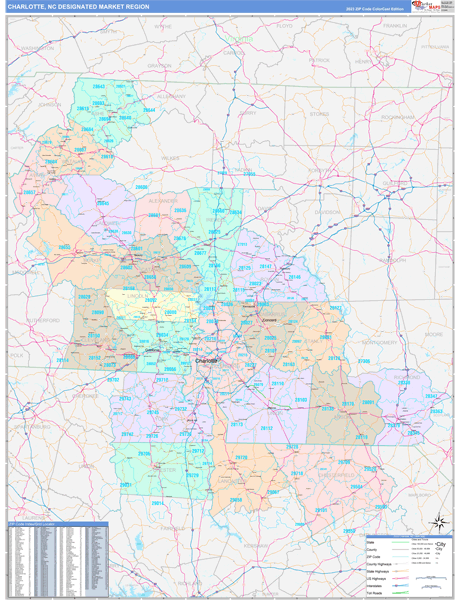 Charlotte DMR, NC Wall Map