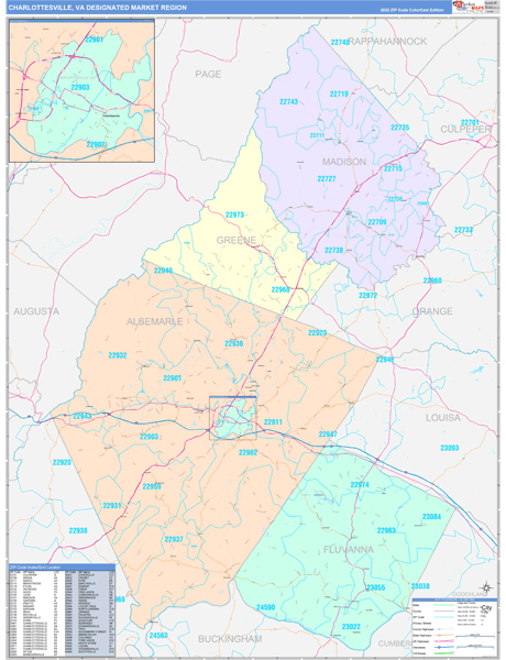 Charlottesville DMR, VA Wall Map