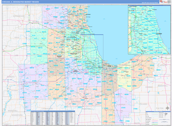 Chicago DMR, IL Wall Map