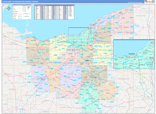 Cleveland DMR, OH Wall Map