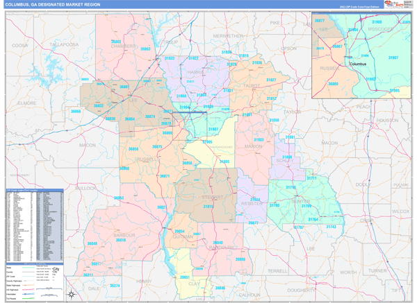 Columbus DMR, GA Wall Map