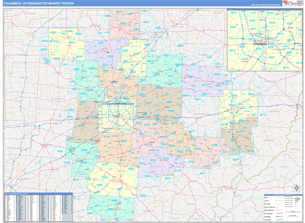 Columbus DMR, OH Wall Map