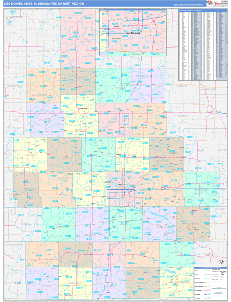 Des Moines-Ames DMR, IA Wall Map