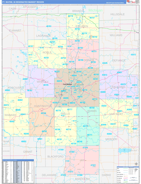 Ft. Wayne DMR, IN Wall Map