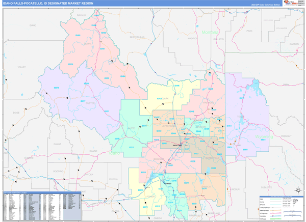 Idaho Falls-Pocatello DMR, ID Wall Map