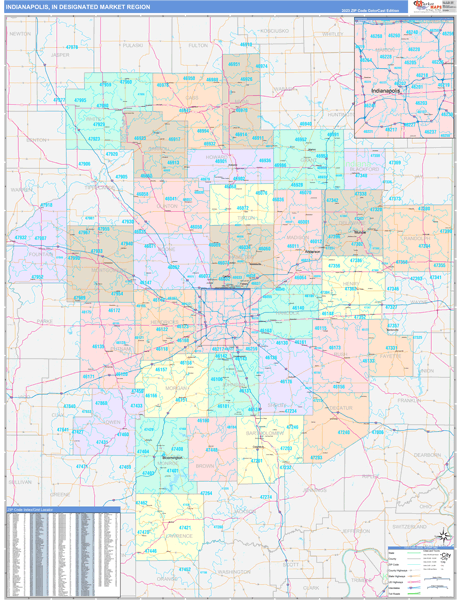 Indianapolis DMR, IN Wall Map