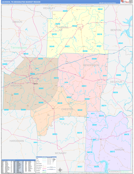 Jackson DMR, TN Wall Map