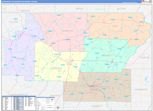 Jonesboro DMR, AR Wall Map