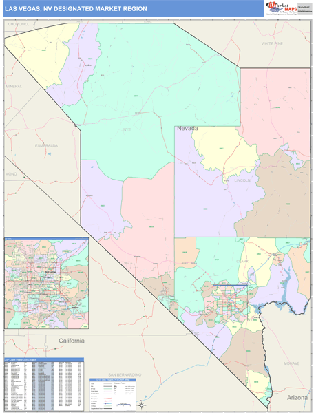Las Vegas DMR, NV Wall Map