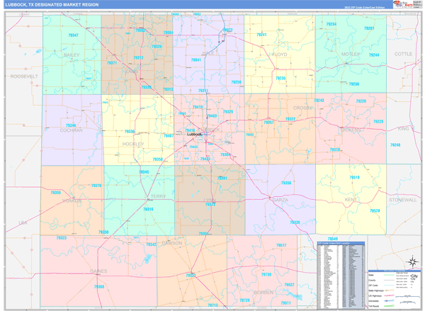 Lubbock DMR, TX Wall Map