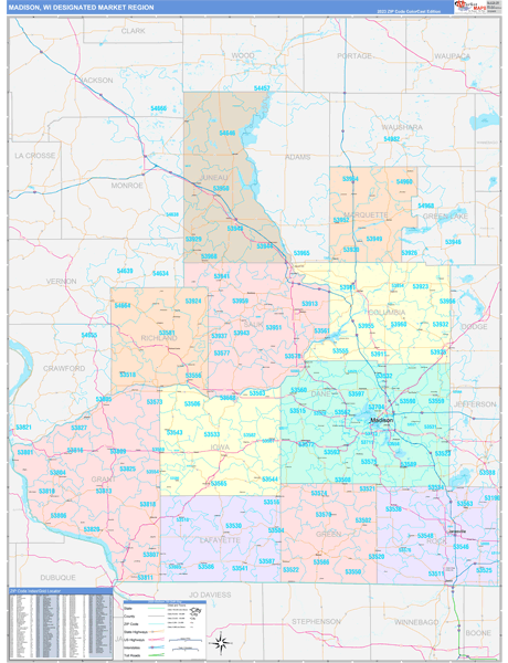 Madison DMR, WI Wall Map