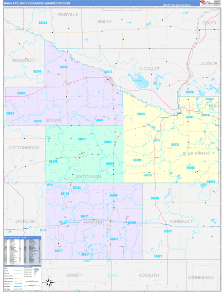 Mankato DMR, MN Wall Map