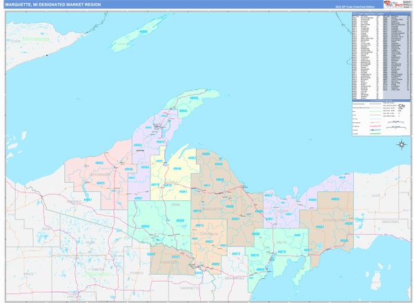 Marquette DMR, MI Wall Map