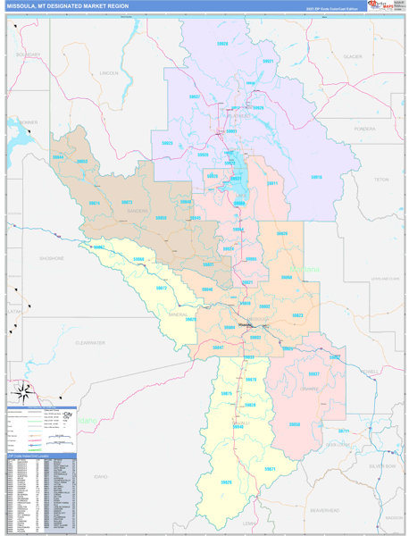 Missoula DMR, MT Wall Map