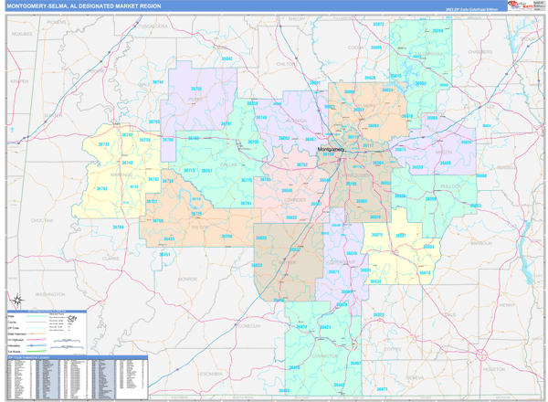 Montgomery (Selma) DMR, AL Wall Map