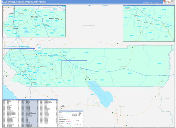 Palm Springs DMR, CA Wall Map