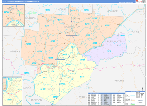 Parkersburg DMR, WV Wall Map